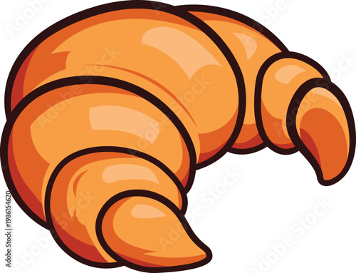 croissant on white background