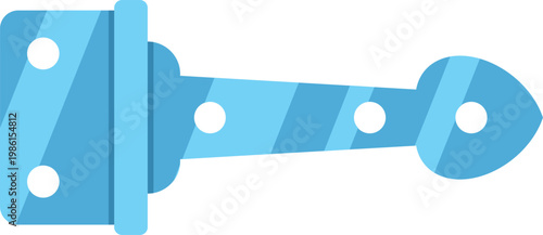 Decorative blue flat icon showing an old style door or gate hinge