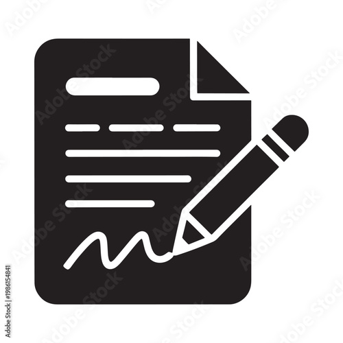Document with writing and a pen a symbol of agreement