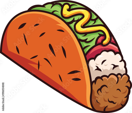 cartoon illustration of a pizza