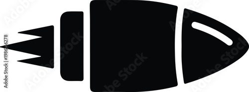 Silhouette bullet in motion with speed lines vector design