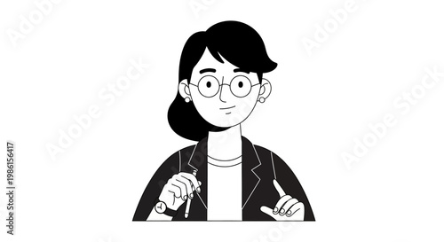 Female Scientist with Lab Tools in Professional Attire