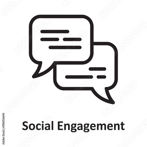 Two overlapping speech bubbles represent communication and digital interaction