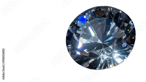 A stunning diamond showcasing intricate internal light refraction patterns Vector