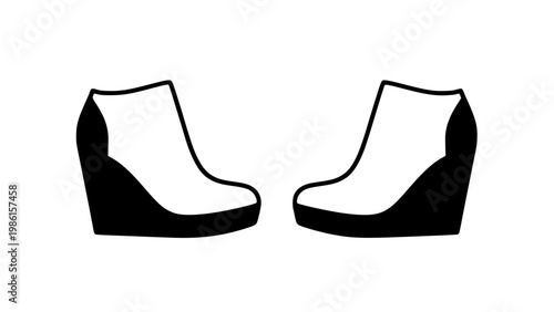 High heel shoes icon in black silhouette minimal style 