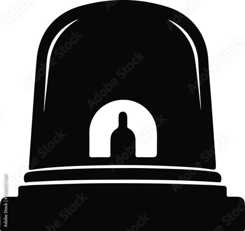 Silhouette of emergency warning light flashing for safety alarm vector design