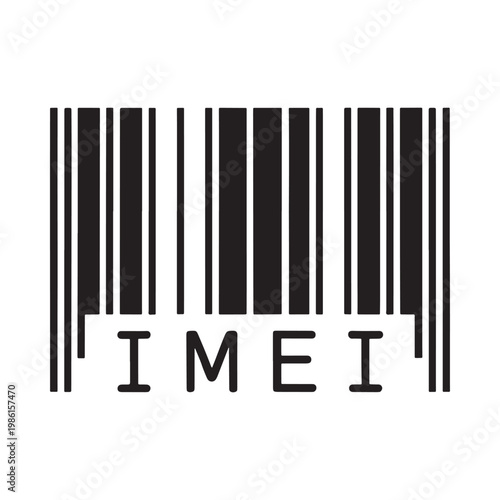 A black barcode with the text imei printed underneath it