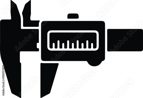 Silhouette of precision measuring caliper tool vector design