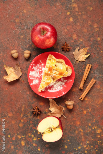 Plate with piece of delicio...