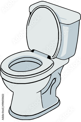 화장실 변기 45도 우측 아이콘 일러스트 - 욕실 위생 화장실 시설 심플 이미지