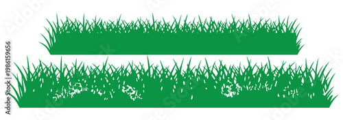 Grass and wildflowers silhouette set, wild grass and meadow flower silhouettes vector, plants and weeds landscape element for nature design, decoration and illustration. Grass border silhouette vector