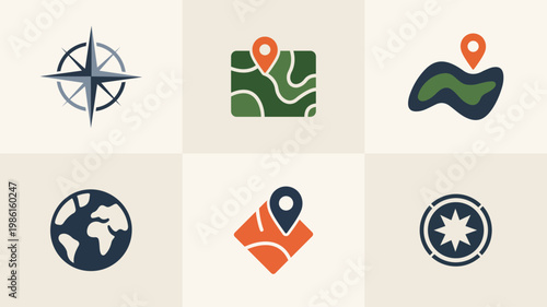 Location Map Icons Collection – GPS, Pin and Navigation Symbols