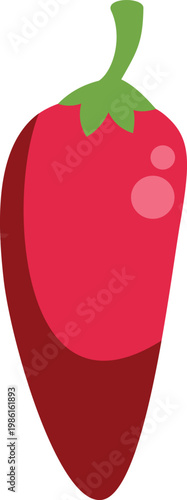 Red chili pepper illustration representing spicy food ingredient and cooking