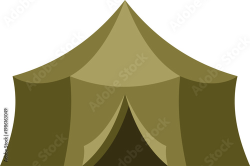 Khaki colored canvas tent providing outdoor shelter for camping and expeditions