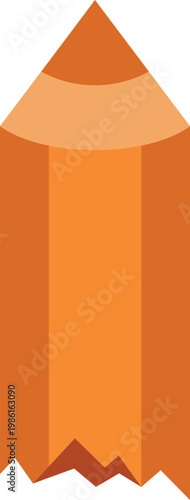 Orange pencil stub representing education, school, and creativity