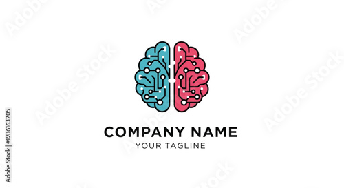 Brain logo with company name tagline.