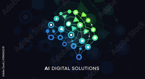 AI digital solutions futuristic technology concept.
