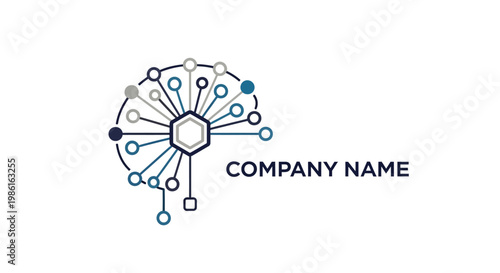 Modern company logo with network connections.
