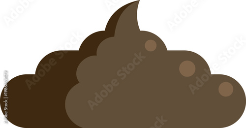 Simple cartoon illustration of a brown poop emoji with minimal flat design style