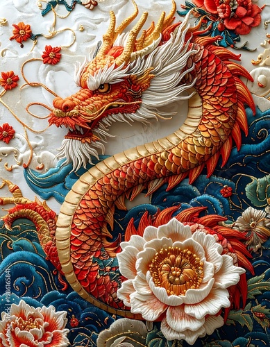 Fiery dragon motif