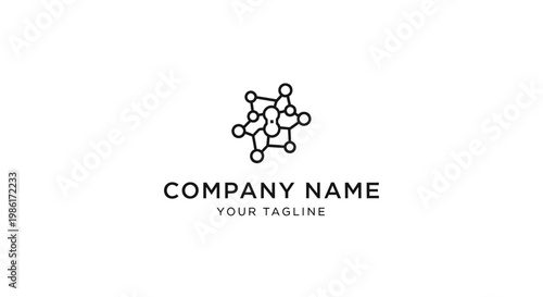 A simple molecular structure logo design.