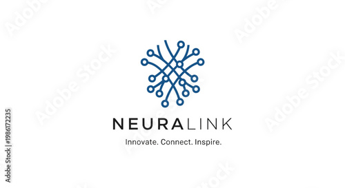 Neuralink logo with tagline on white background.
