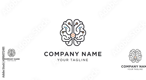 Brain logo template with company name.