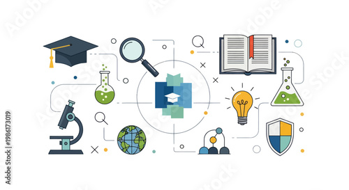 Education and science concepts flat design infographic elements