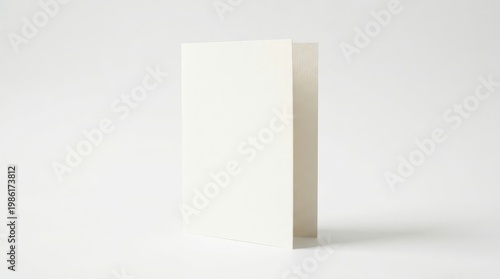 Minimalist white greeting card mockup in side profile