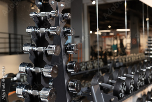 Various exercise tools, creating environment for effective workouts. Interor of crossfit and gym.