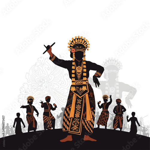 Traditional Balinese dancer performing