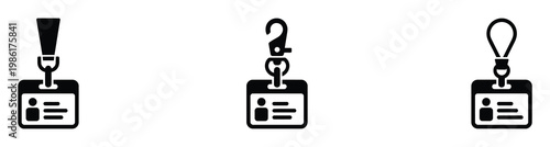 Three blank keycard tags with lanyards for access control and identification