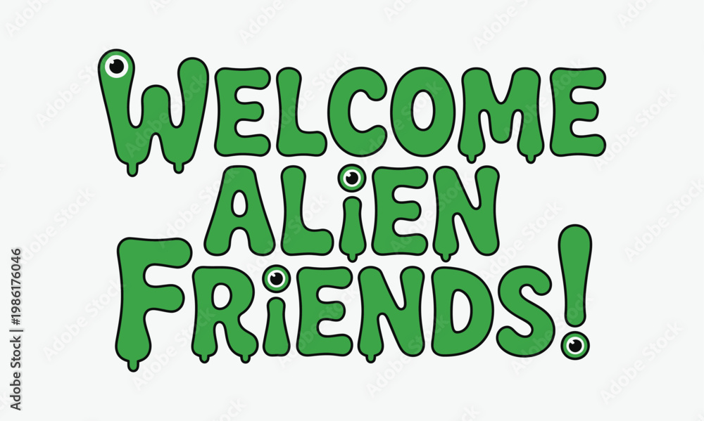 Fototapeta premium Festive alien welcome banner a playful greeting for extraterrestrial visitors