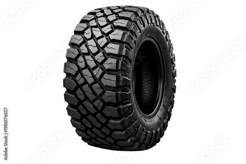 4x4 Car tire isolated on transparent background..