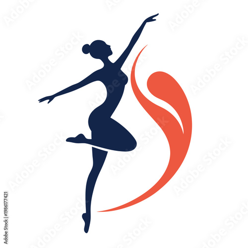 Dance studio logo a silhouette of a dancer 