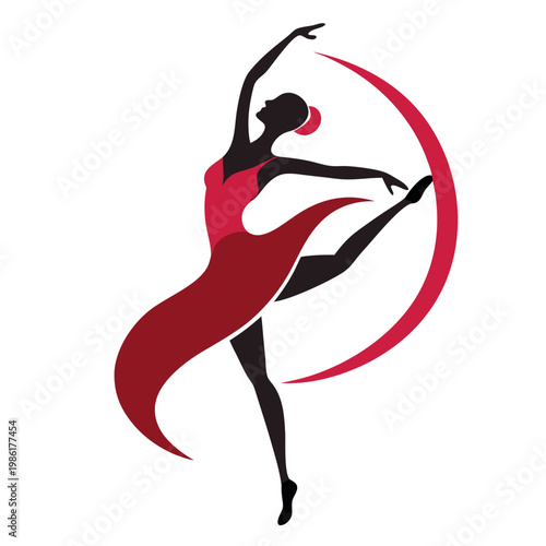 Dance studio logo a silhouette of a dancer 