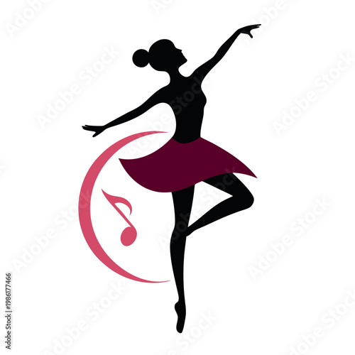 Dance studio logo a silhouette of a dancer 