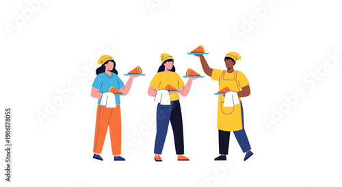 Diverse group of people enjoying outdoor food tasting