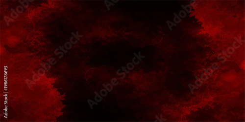 A dark red grunge background featuring a textured wall pattern with black smoke and orange fire flame effects for an old paper backdrop design