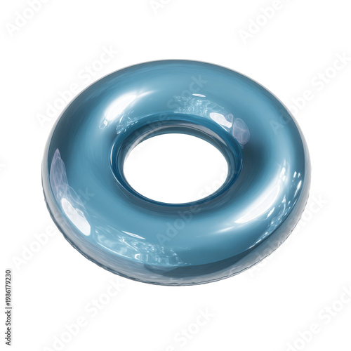 Blue inflatable swim ring minimal summer pool accessory