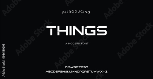 A modern font introduction with a sleek black background and white text