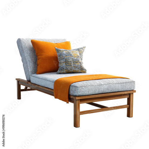 Modern beach sun lounger with cushions summer furniture