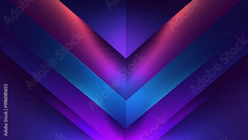 Vibrant geometric tunnel with neon gradient lighting effect