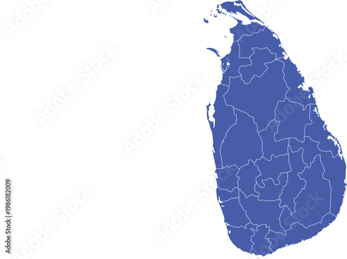 Blue Minimalist Sri Lanka District Map