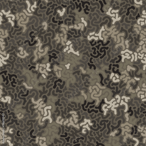 Vector hand drawn beige colored purifier fish skin like seamless pattern