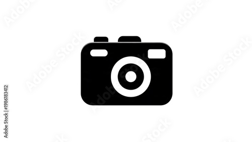 minimalist black camera icon flat design isolated