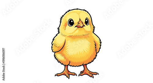фотографія Cute Yellow Baby Chick Standing Alone.