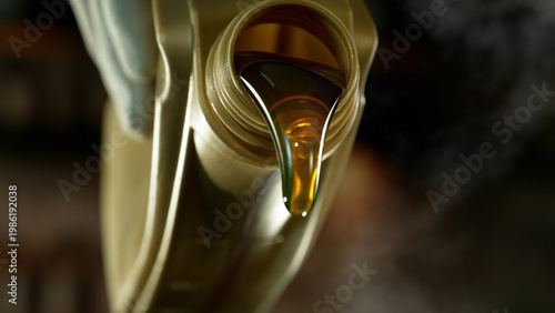 Pouring Fresh New Motor Oil