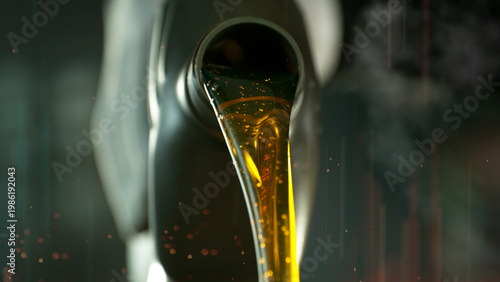 Pouring Fresh New Motor Oil