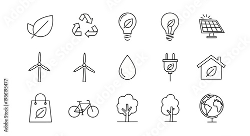 Eco friendly icons and symbols.